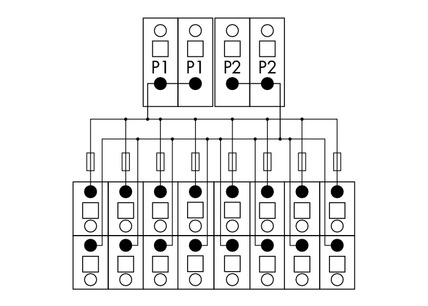 Módulo de Distribuição - 2 Potenciais - 8 Conexões - 830-800/000-319